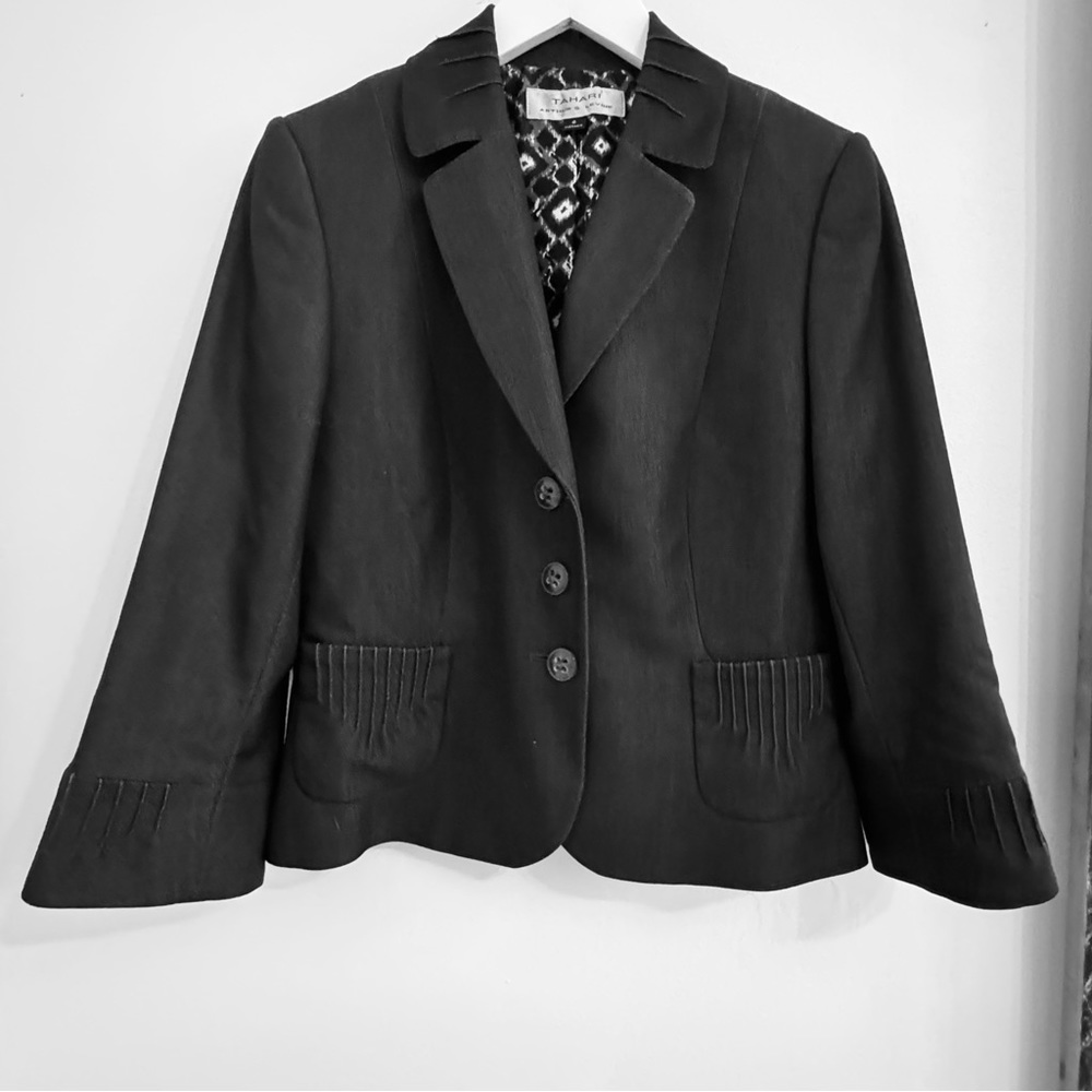 Vintage Gray Tahari Arthur S. Levine Peplum Blazer